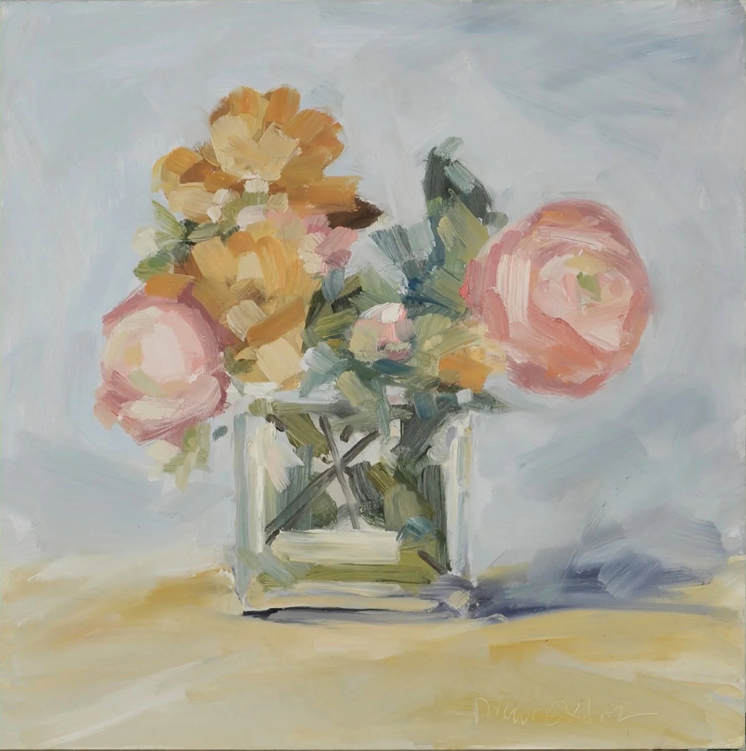 Oil painting of flowers by Diane Oxton