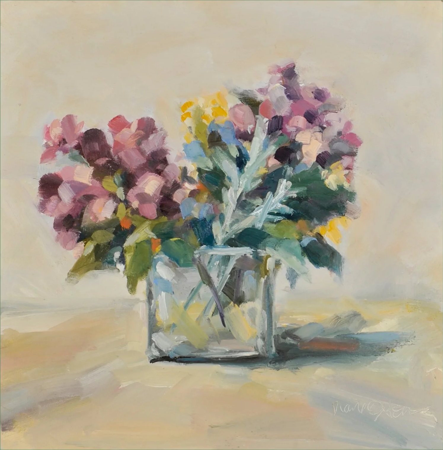 Oil painting of flowers by Diane Oxton