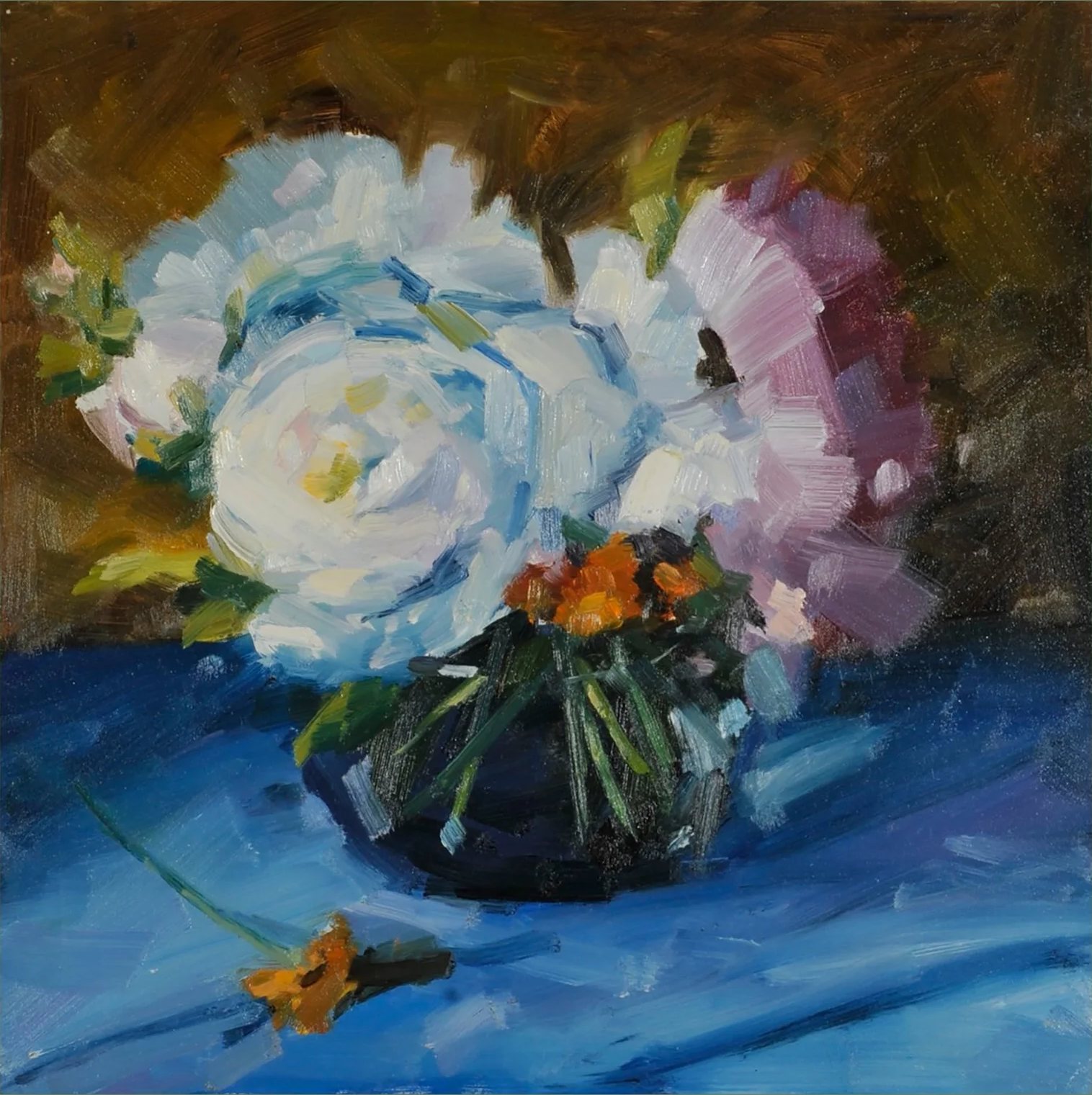 Oil painting of flowers by Diane Oxton