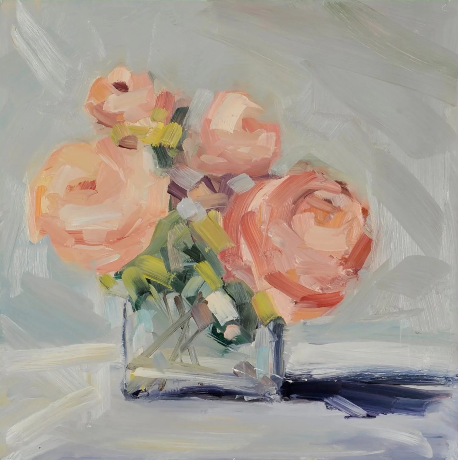 Oil painting of flowers by Diane Oxton